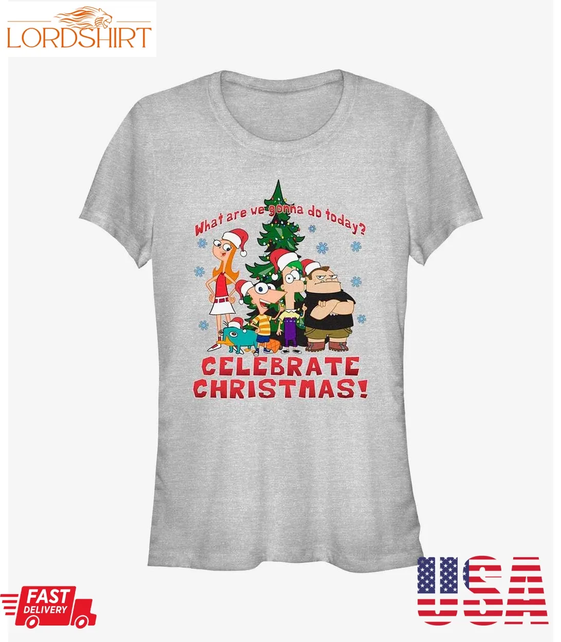 Disney Phineas And Ferb Christmas Girls T Shirt