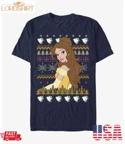 Disney Princesses Belle Teacups Ugly Christmas Extra Soft T Shirt