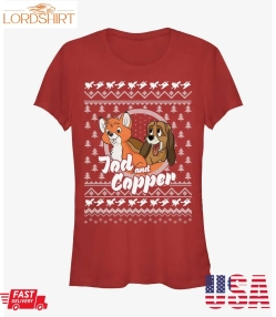 Disney The Fox And The Hound Tod And Copper Ugly Christmas Girls T Shirt