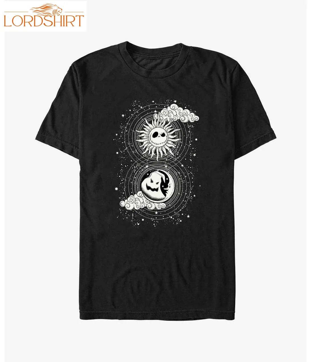 Disney The Nightmare Before Christmas Jack And Oogie Celestial Clouds T Shirt