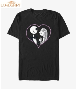 Disney The Nightmare Before Christmas Jack And Sally Heart Stitch T Shirt