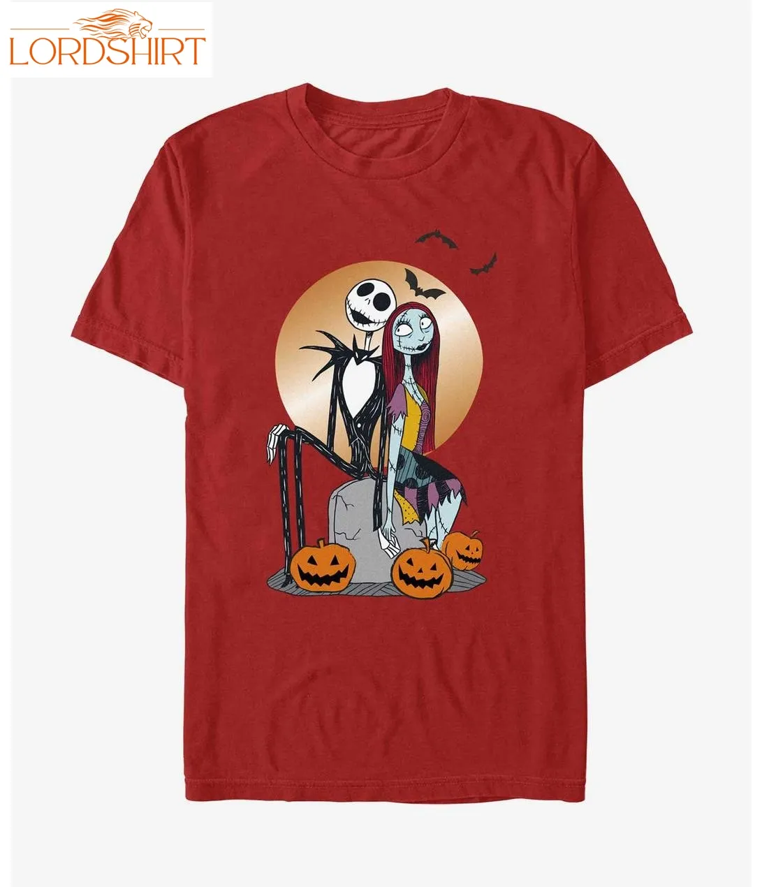 Disney The Nightmare Before Christmas Jack And Sally Holding Hands T Shirt