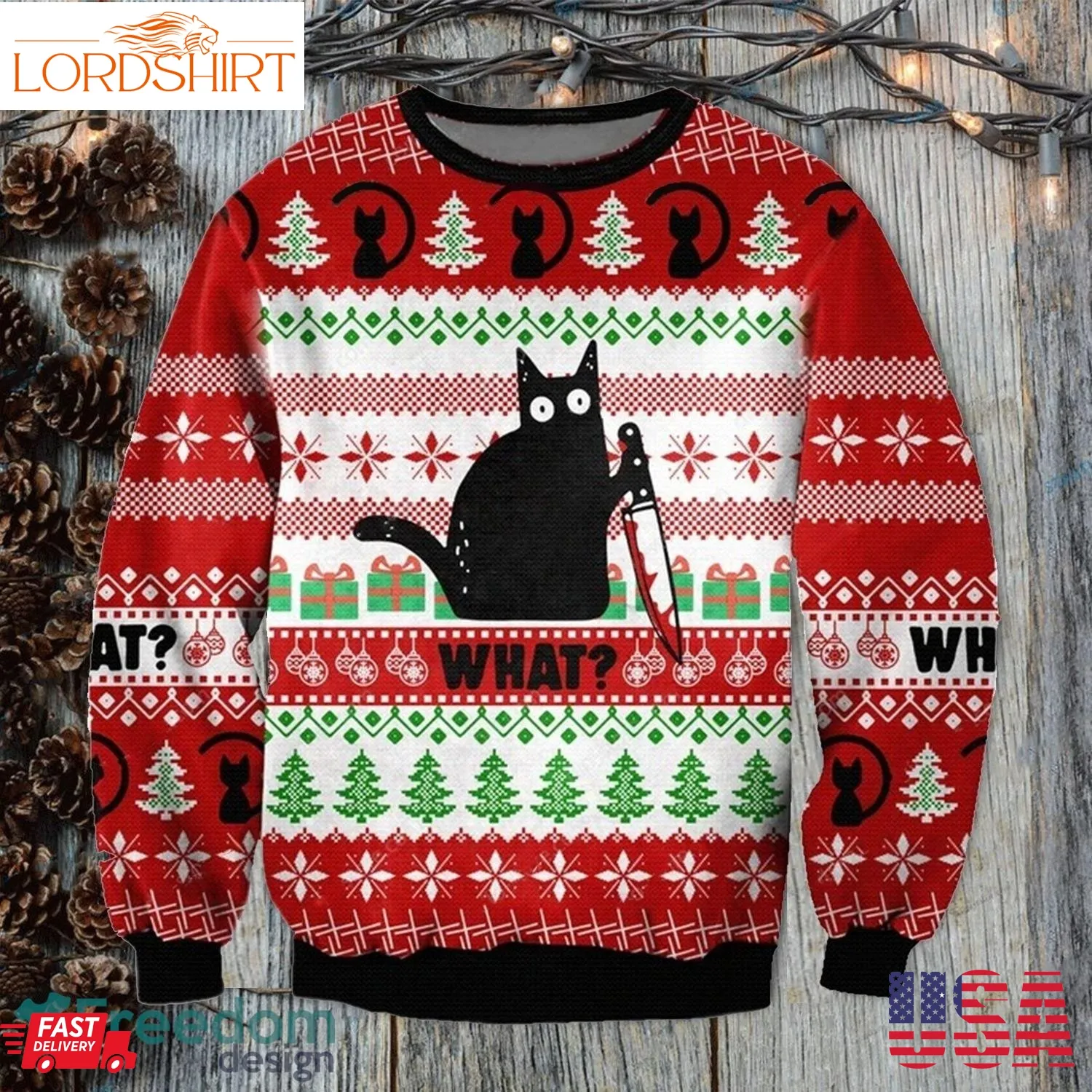 What Funny Black Cat Ideas Ugly Christmas Sweater For Men And Women