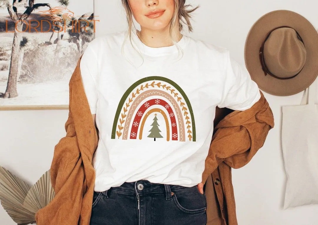 Autumn Tshirt Christmas Rainbow Winter Rainbow Shirt Boho