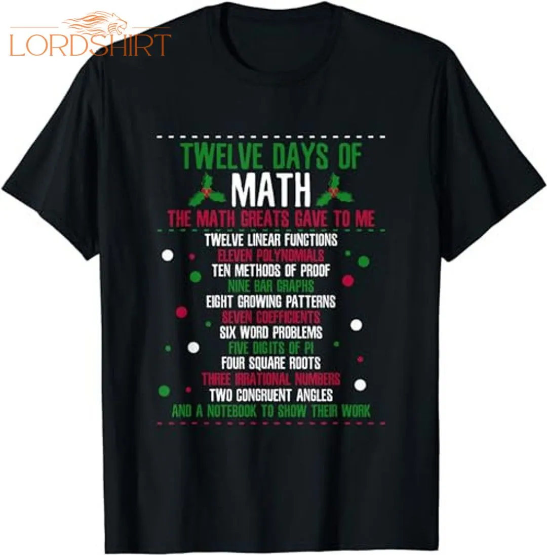 Christmas 12days Of Math T-shirt Sweatshirt Hoodie 100268