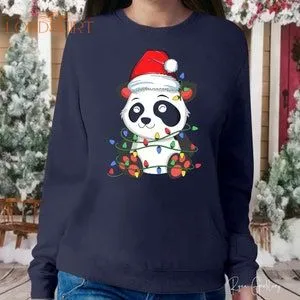 Christmas Panda Lights Sweatshirt Christmas Gifts Panda