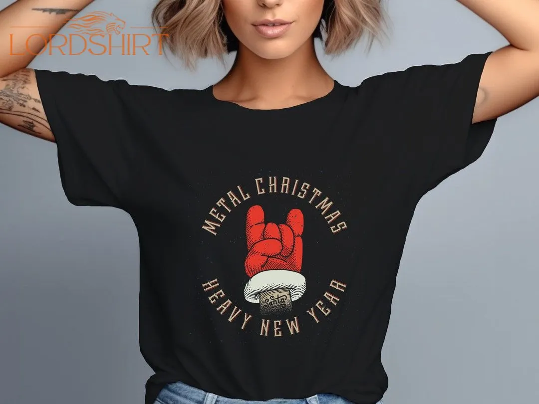 Christmas T-shirt Metal Xmas Heavy New Year Santa Shirt