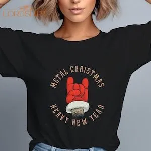 Christmas T-shirt Metal Xmas Heavy New Year Santa Shirt