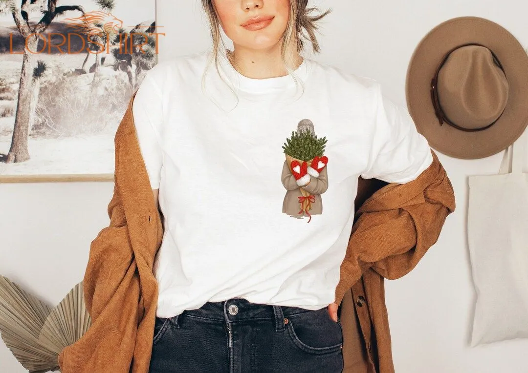 Christmas Tshirt Girl With Christmas Tree Wintershirt