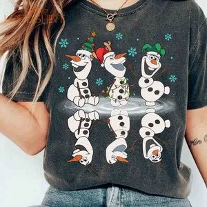 Disney Frozen Cute Olaf Dancing Christmas Light T-shirt