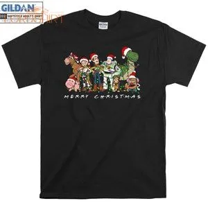 Disney Toy Story Group Santa Merry Christmas T Shirt Hoodie