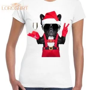 French Bulldog Santa Style Women's Christmas T-shirt