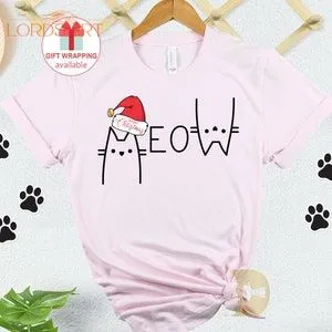 Funny Christmas Cat Shirt Cat Lover Tshirt For Women Cat