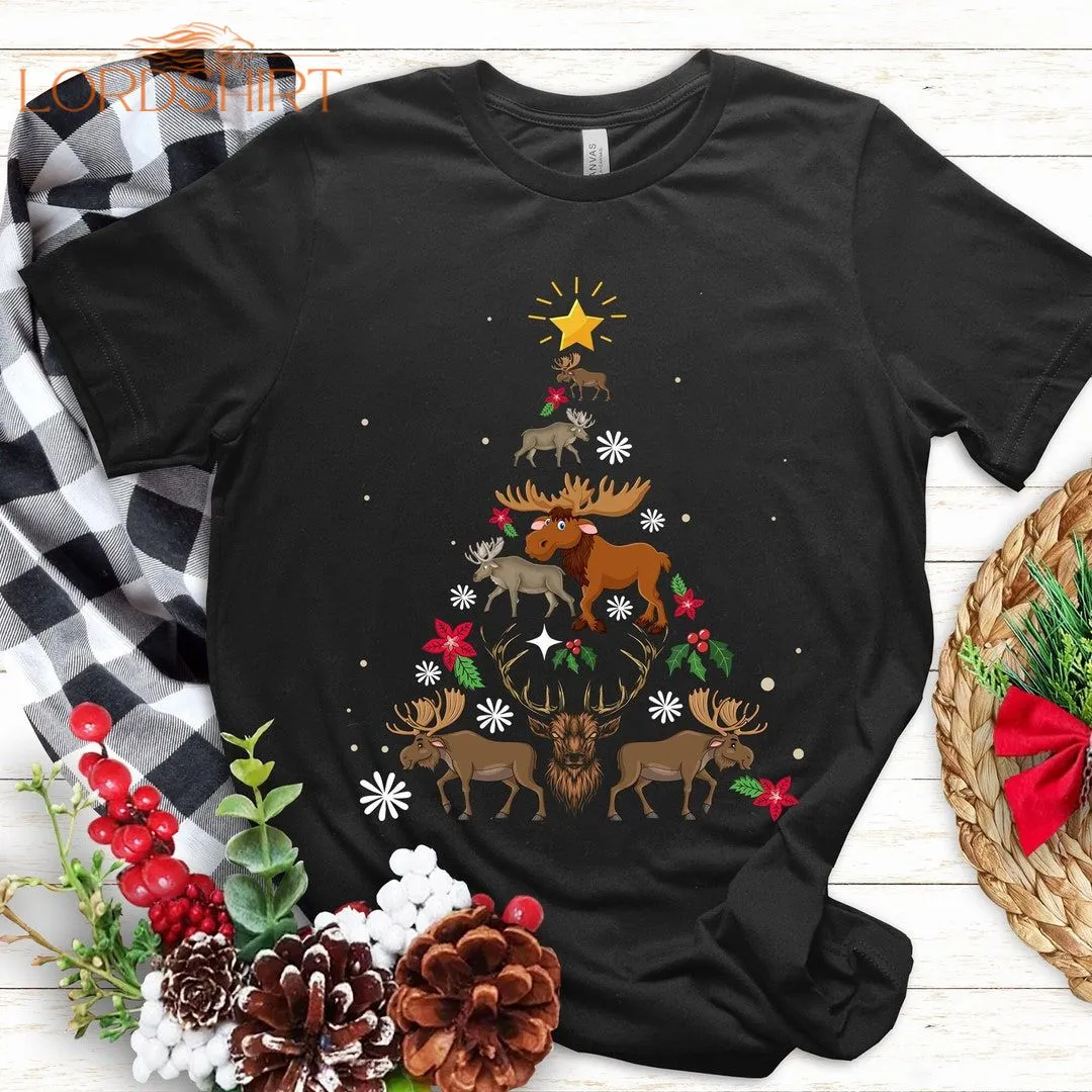 Funny Moose Christmas Tree Shirtmoose Christmas Sweatshirt