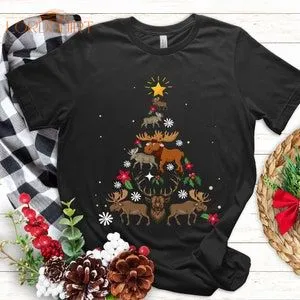 Funny Moose Christmas Tree Shirtmoose Christmas Sweatshirt