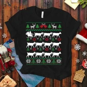 Goats Pulling Santa Ugly Christmas T-shirt For Men And Women