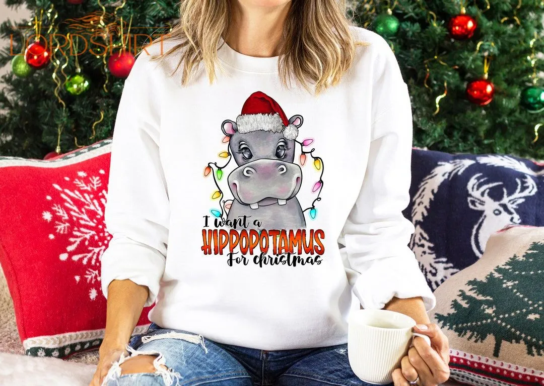 I Want A Hippopotamus For Christmas Hippo Christmas Shirt