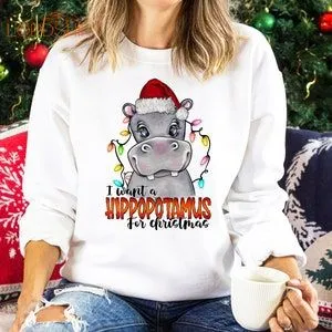 I Want A Hippopotamus For Christmas Hippo Christmas Shirt