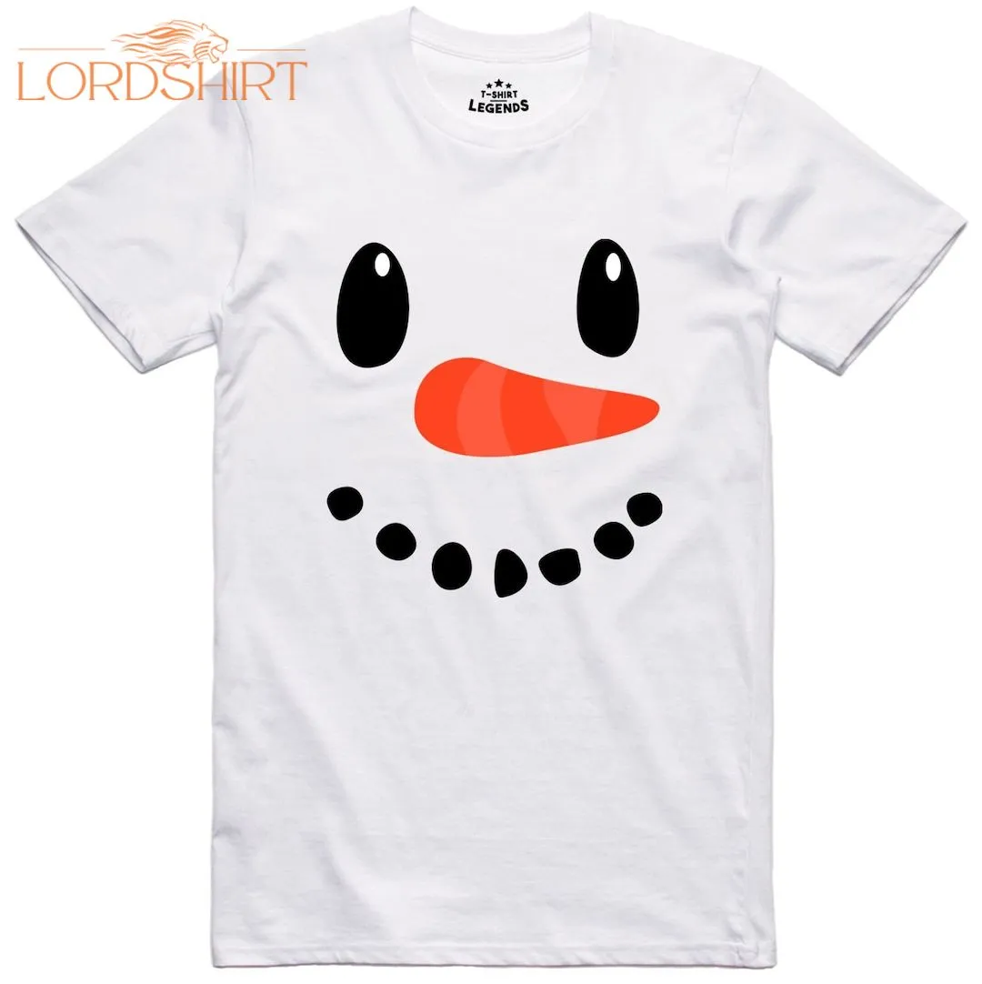 Mens Christmas T Shirt Snowman Face Novelty Festive Funny Tee