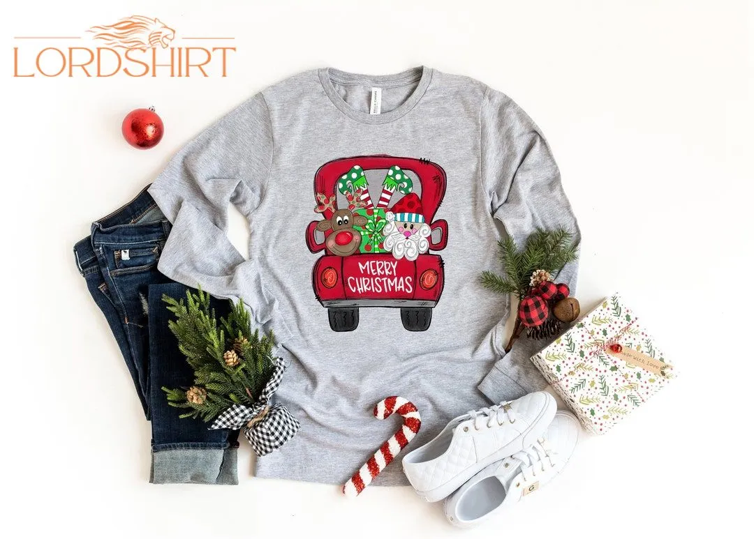 Merry Christmas Trees Truck Shirt Christmas T-shirt