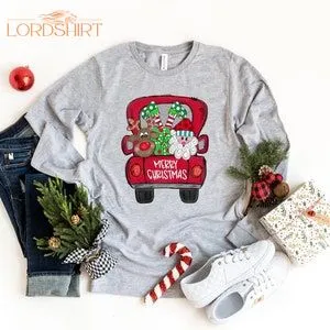 Merry Christmas Trees Truck Shirt Christmas T-shirt