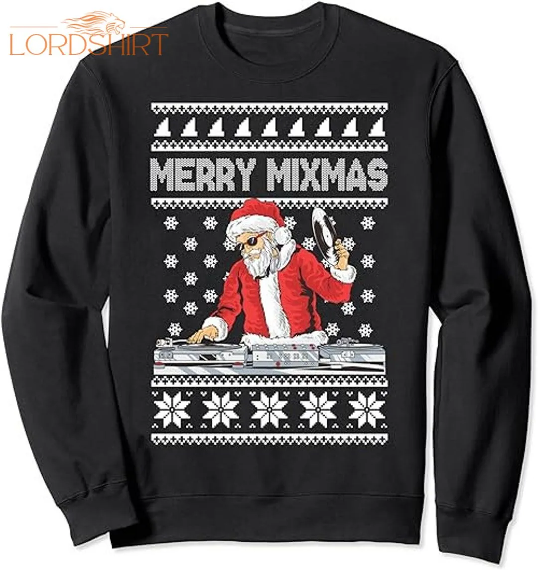 Merry Mixmas Funny Christmas Dj Hip Hop Music Party EDM Ugly