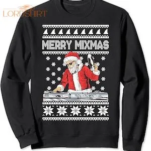 Merry Mixmas Funny Christmas Dj Hip Hop Music Party EDM Ugly