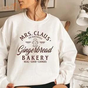 Mrs Clause Gingerbread Christmas Sweatshirt Christmas