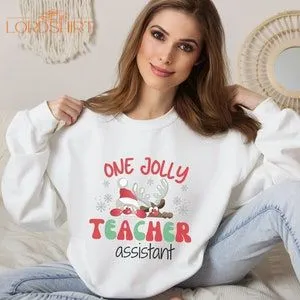 One Jolly Teacher Assistant T-shirt Christmas Teacher Shirt