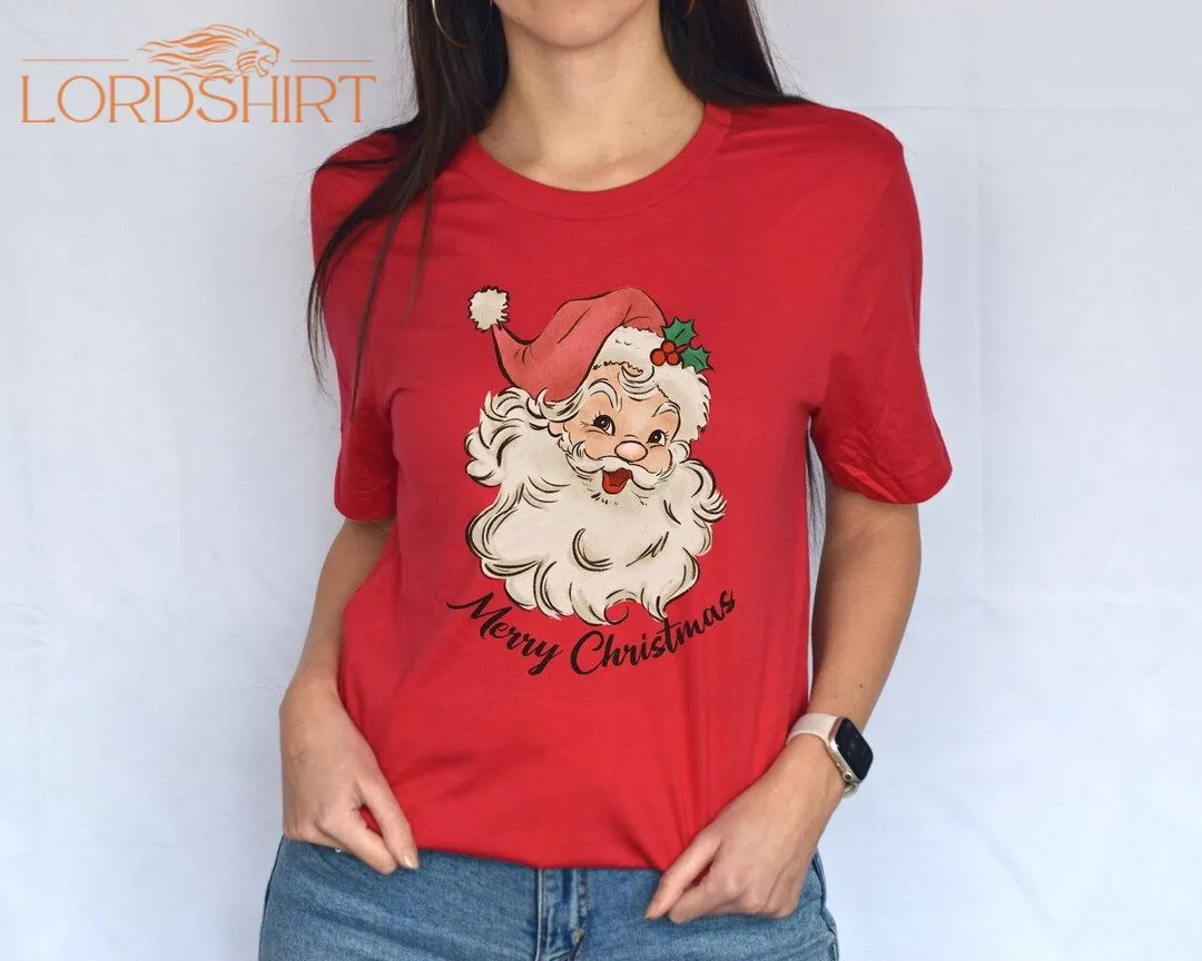 Retro Santa Shirt Christmas Sweatshirt Women Christmas Santa