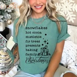 Womens Christmas Shirt Christmas Words Shirt Holiday Shirt