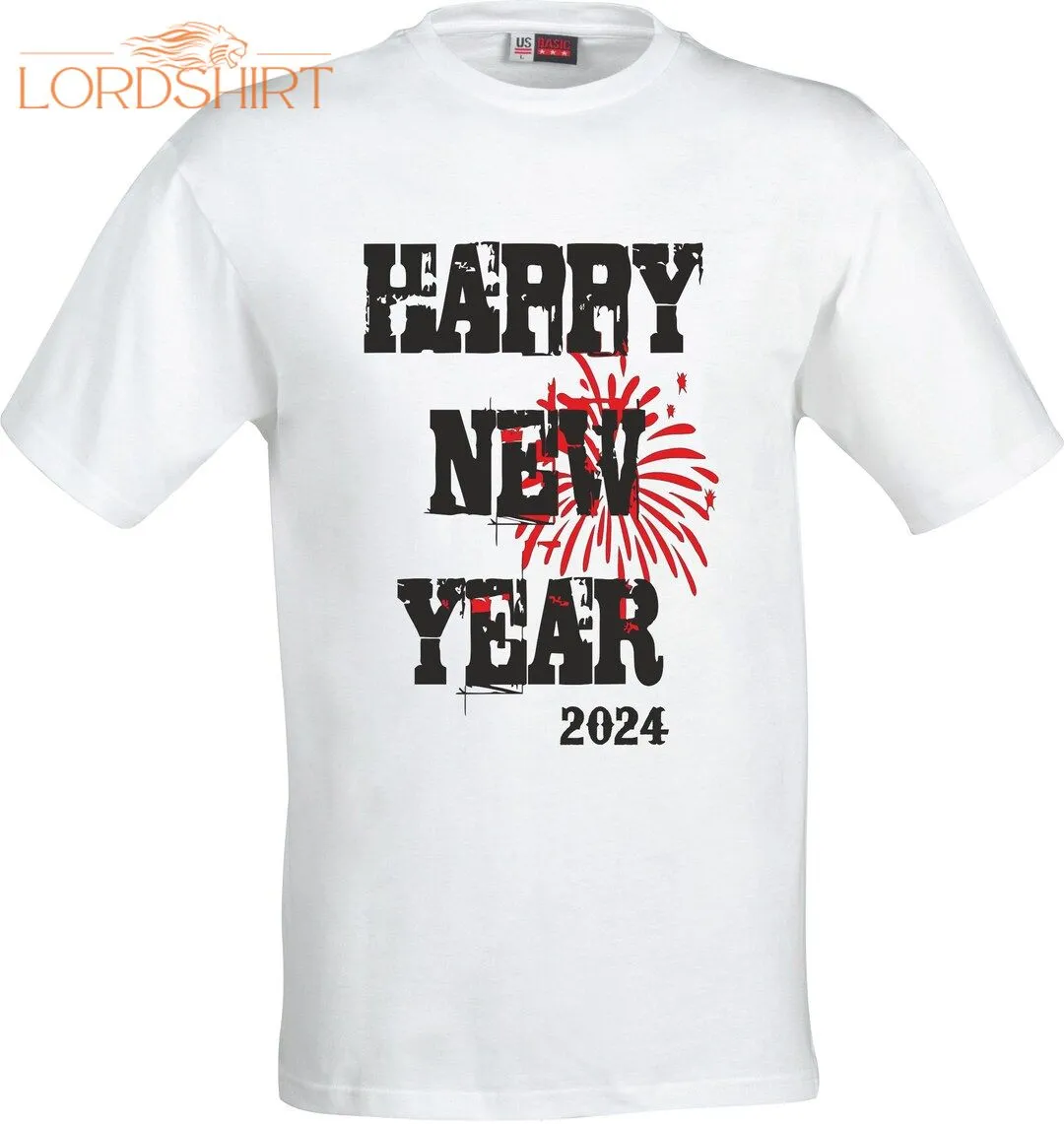 2024 Happy New Year Full Colour Sublimation Christmas T-shirt