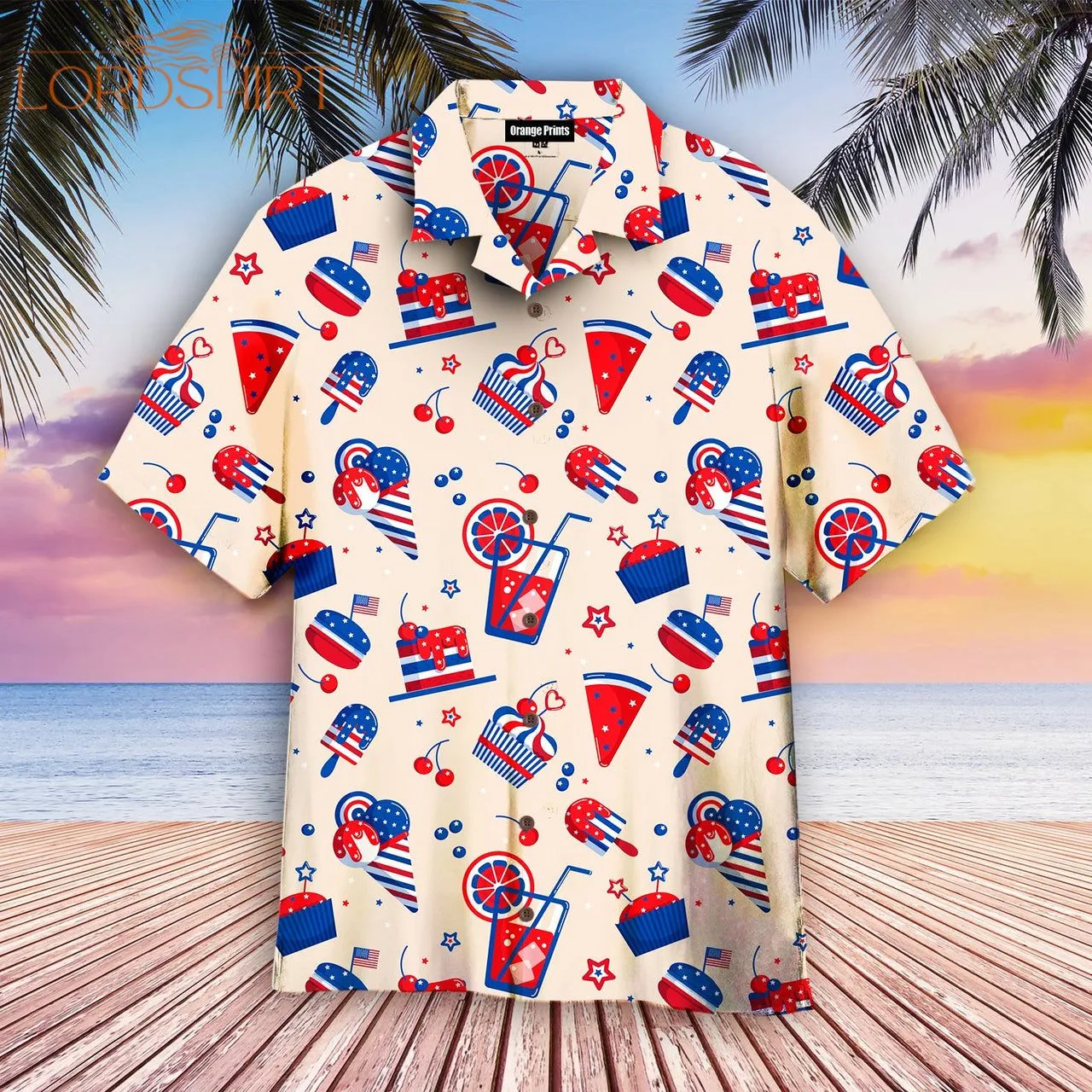 4th Of July Ice Cream And Cakes Hawaiian Shirt