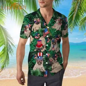 4th Of July Independence Day Happy Pug Hawaiian Shirt