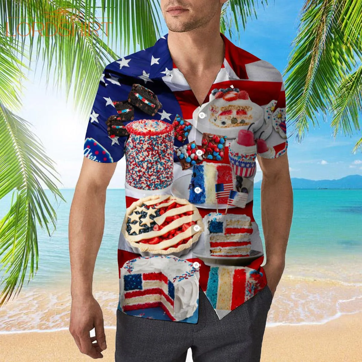 4th Of July Patriotic Cake Hawaiian Shirt