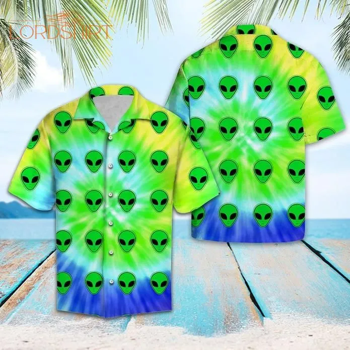 Alien Tiedye Hawaiian Shirt