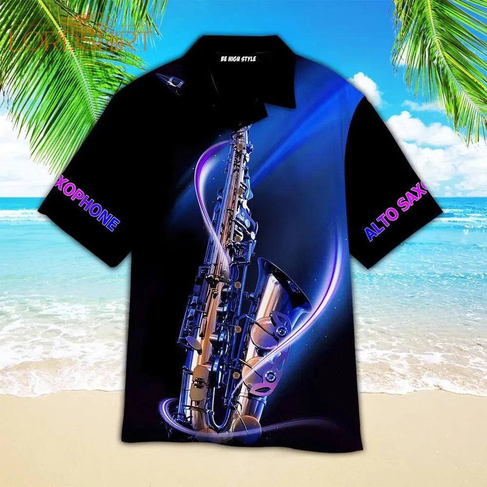 Alto Saxophone Aloha Hawaiian Shirt