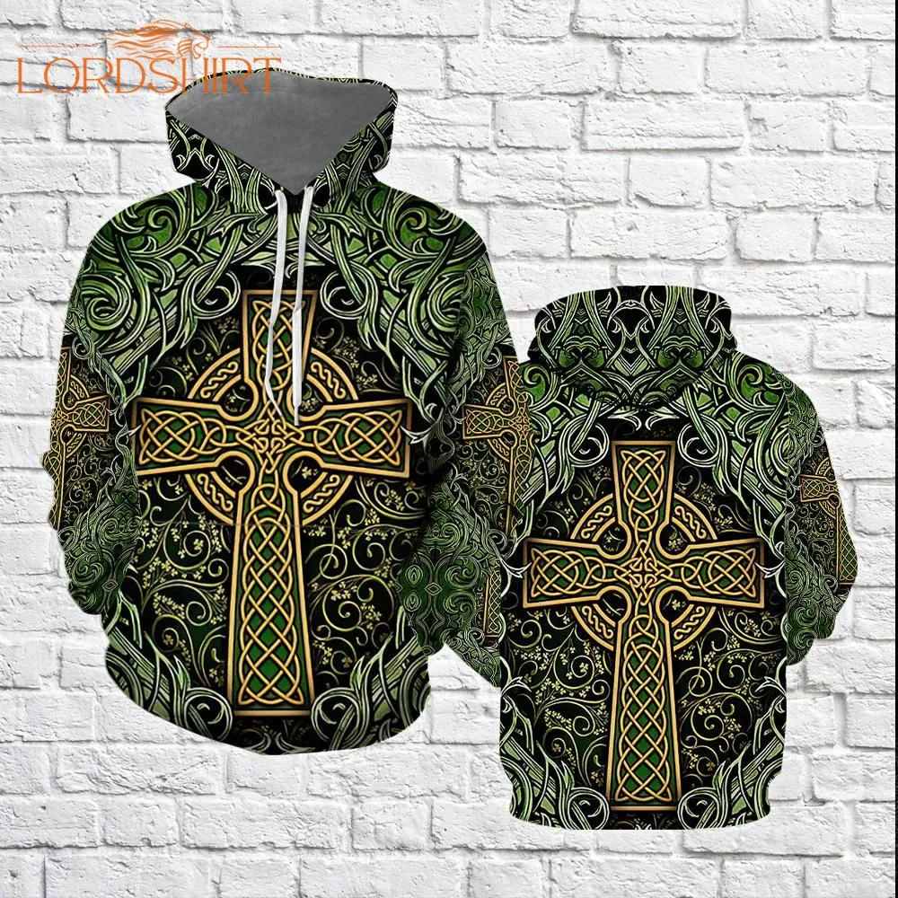 Amazing Celtic Cross St Patrick Green 3d All Over Print