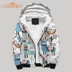 Amazing Llama Blanket Fleece Zip Hoodie All Over Print