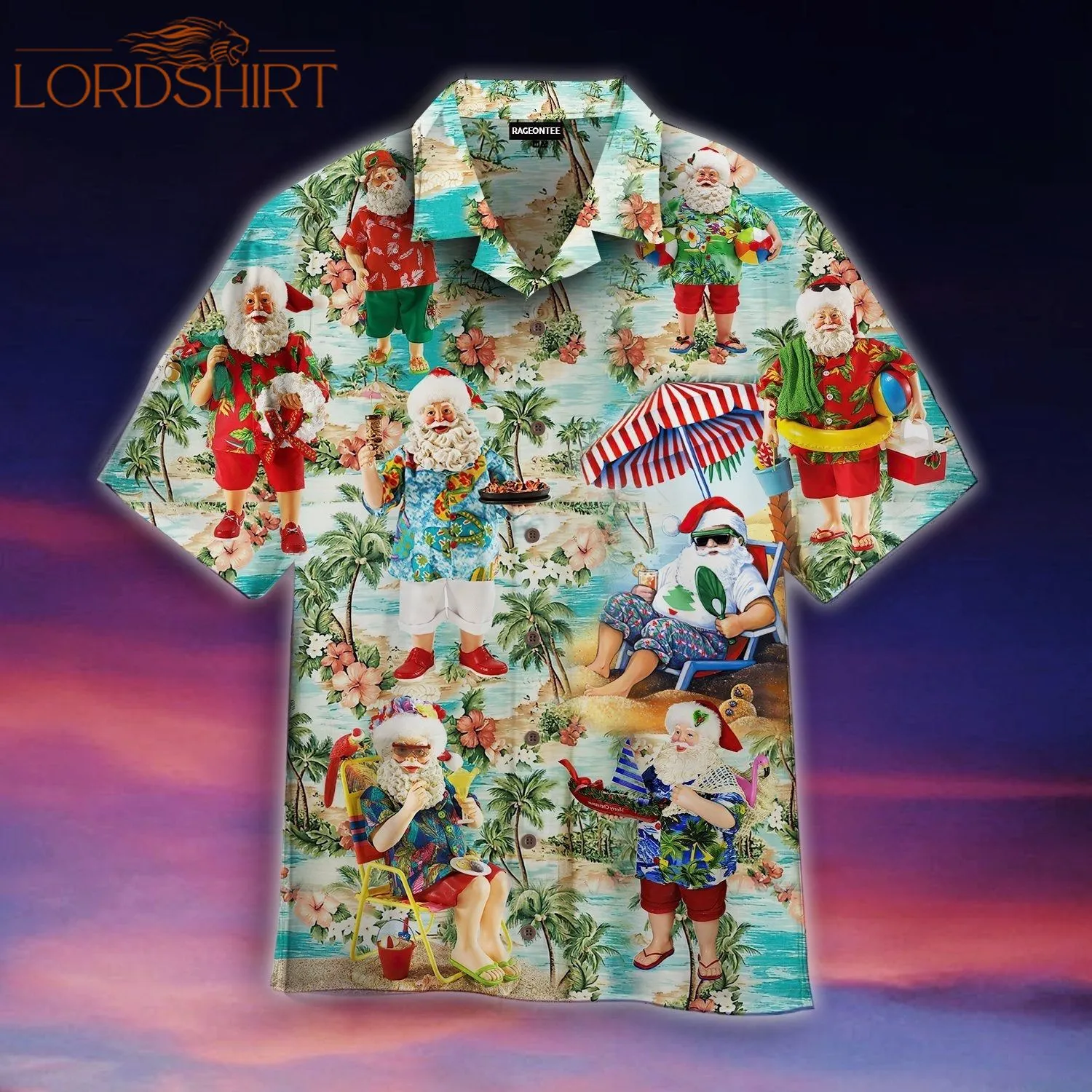 Amazing Santa Summer Vacation Hawaiian Shirt