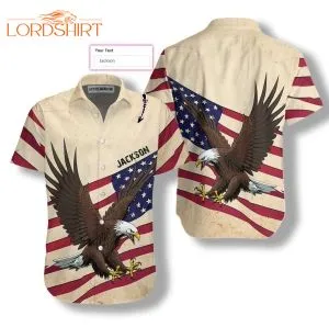 American Eagle Wings Custom Name Hawaiian Shirt