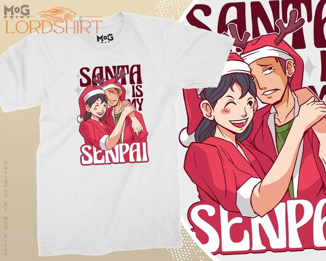 Anime Christmas Merry Senpai Anime T-shirt Christmas Kawaii