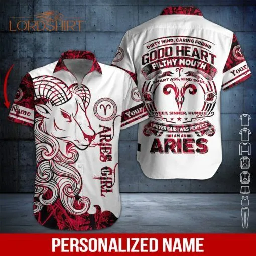 Aries Girl Custom Name Hawaiian Shirt