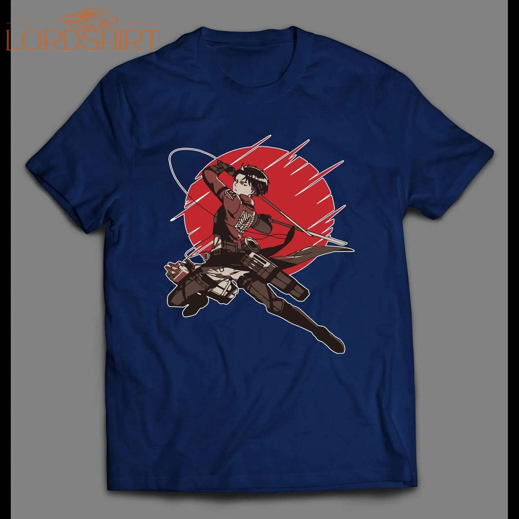 Attack On Titan Captain Levi Red Sun Anime High Quality Shirt