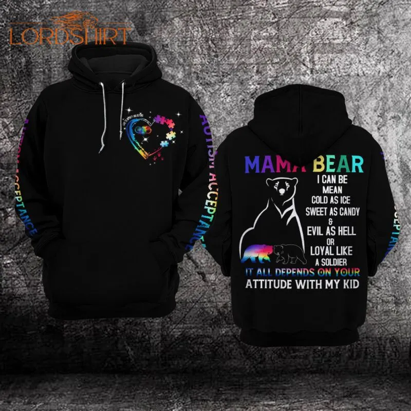 Autism Awareness Mama Bear 3d All Over Print