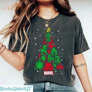 Avengers Christmas Tree Shirt Superhero Christmas Shirt