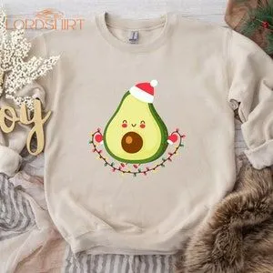 Avocado Sweatshirt Christmas Sweatshirt Christmas Lights