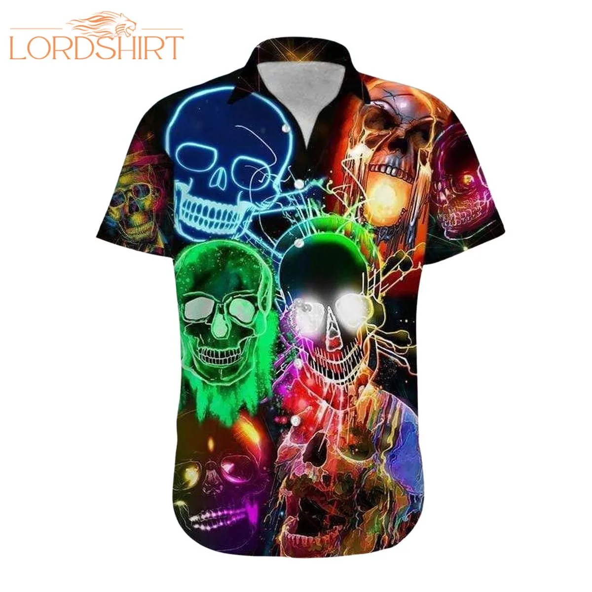 Awesome Glowing Skull Hawaiian Shirt