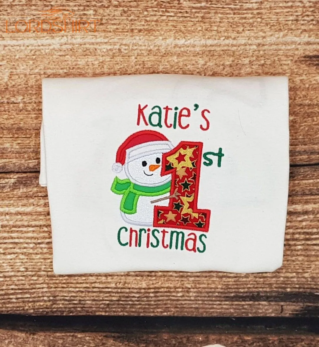 Baby's First Christmas Tshirt Personalised 1st Christmas