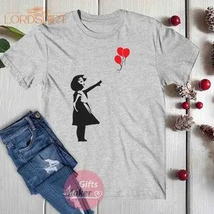 Balloon Heart Girl T Shirt Classic Street Art Graffiti T